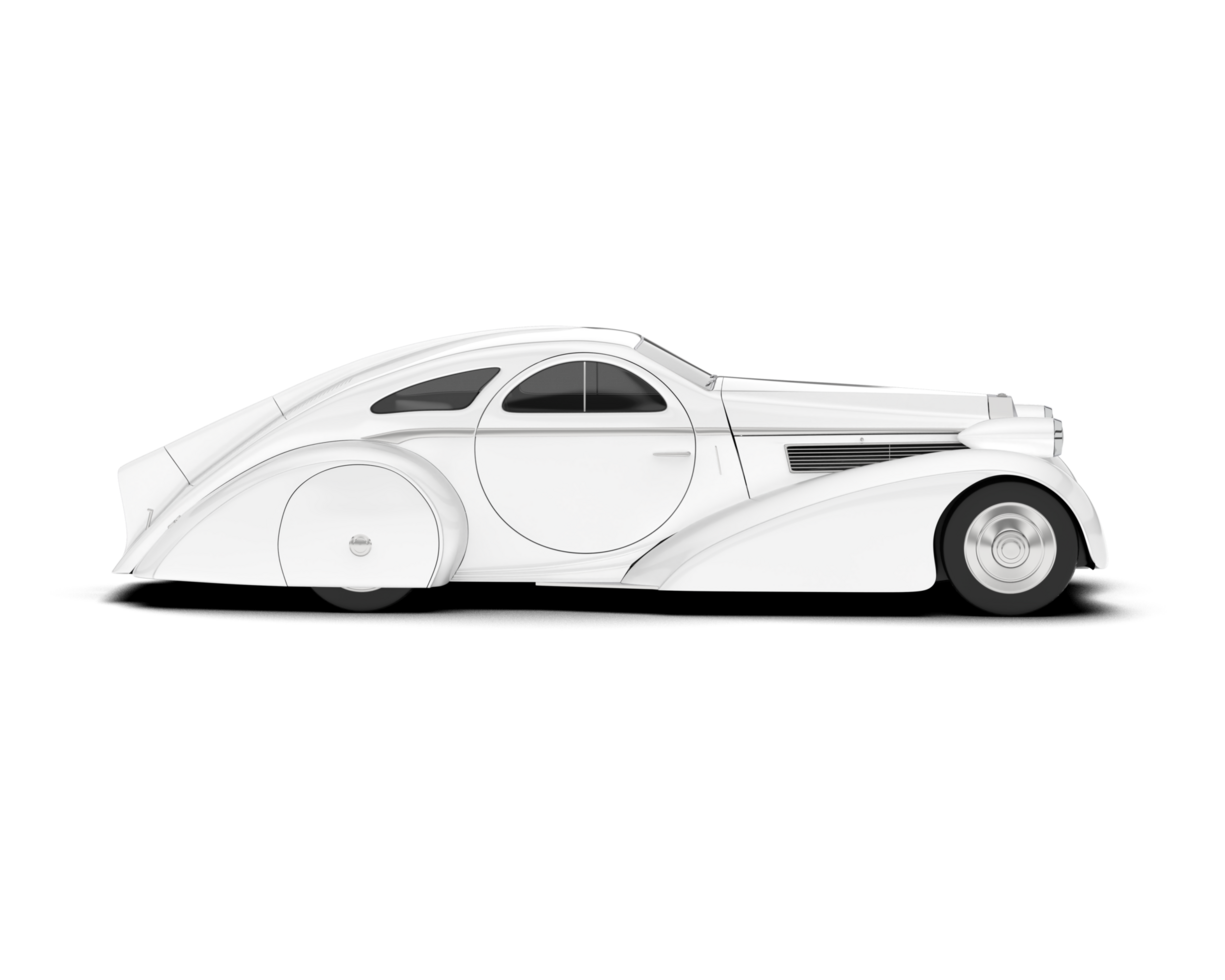 White luxury car isolated on transparent background. 3d rendering - illustration png