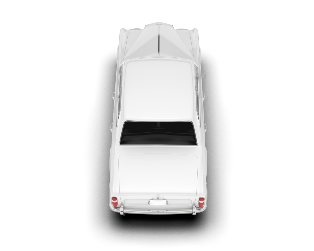 White luxury car isolated on transparent background. 3d rendering - illustration png