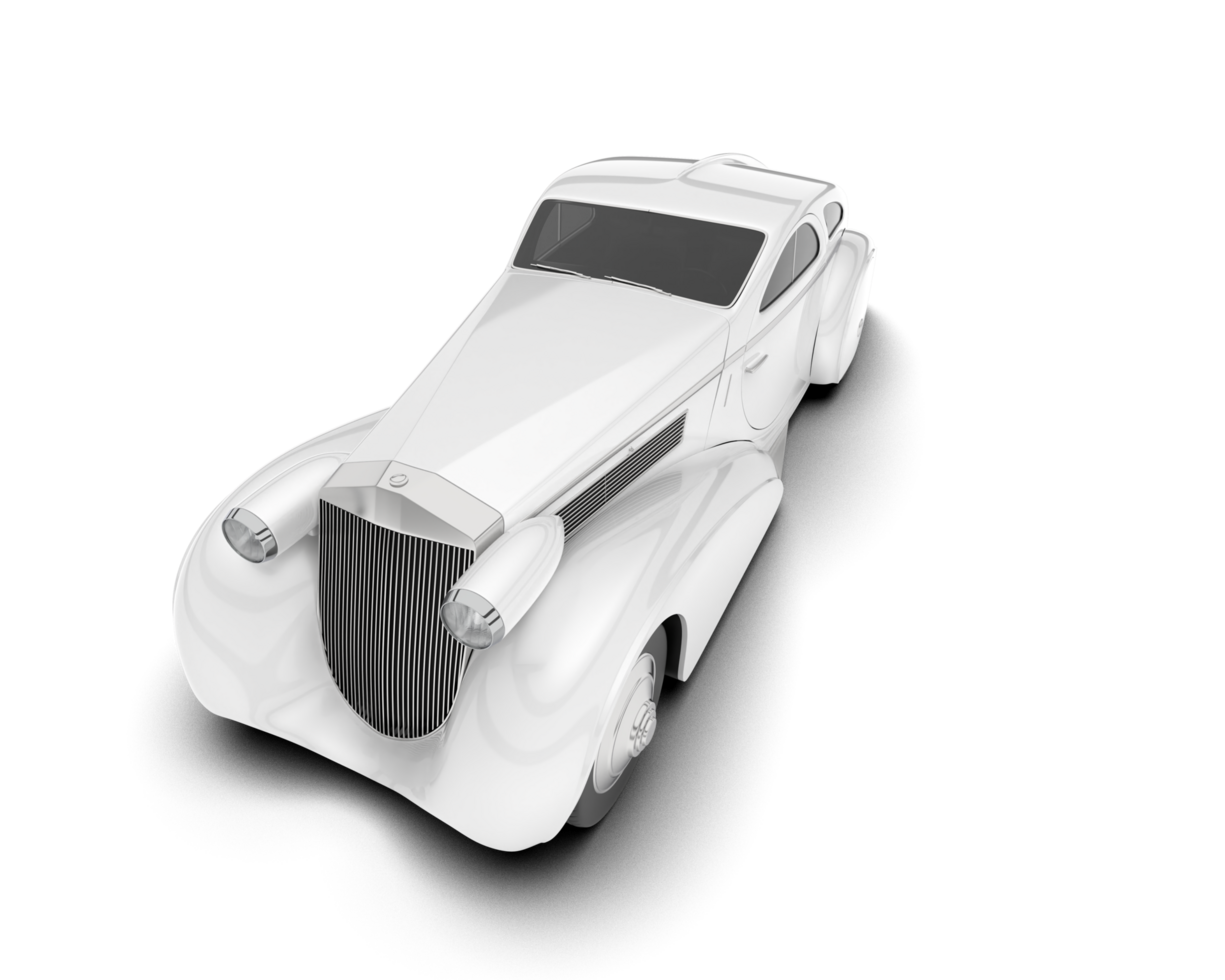 White luxury car isolated on transparent background. 3d rendering - illustration png