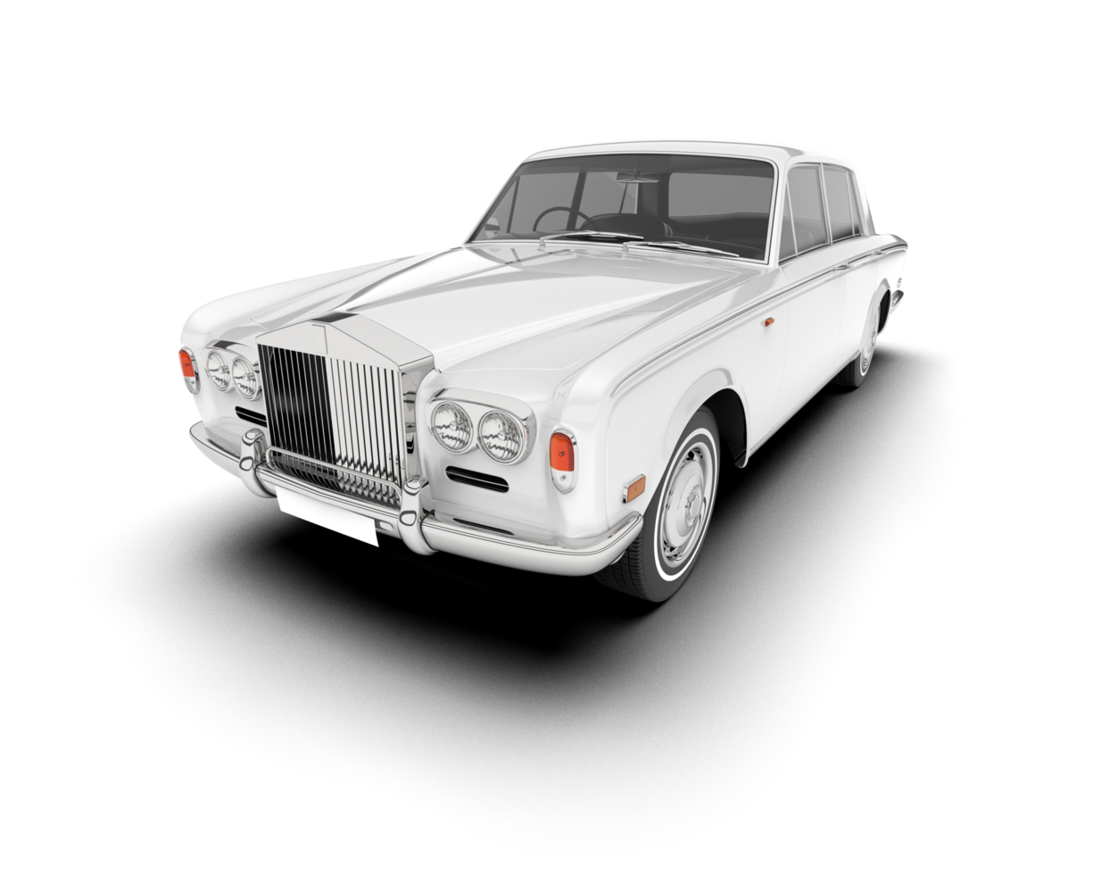 White luxury car isolated on transparent background. 3d rendering - illustration png