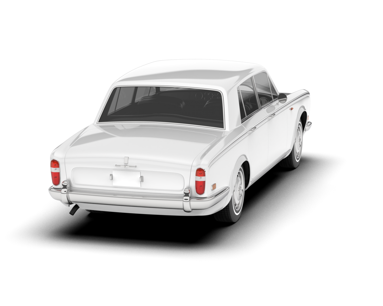 White luxury car isolated on transparent background. 3d rendering - illustration png