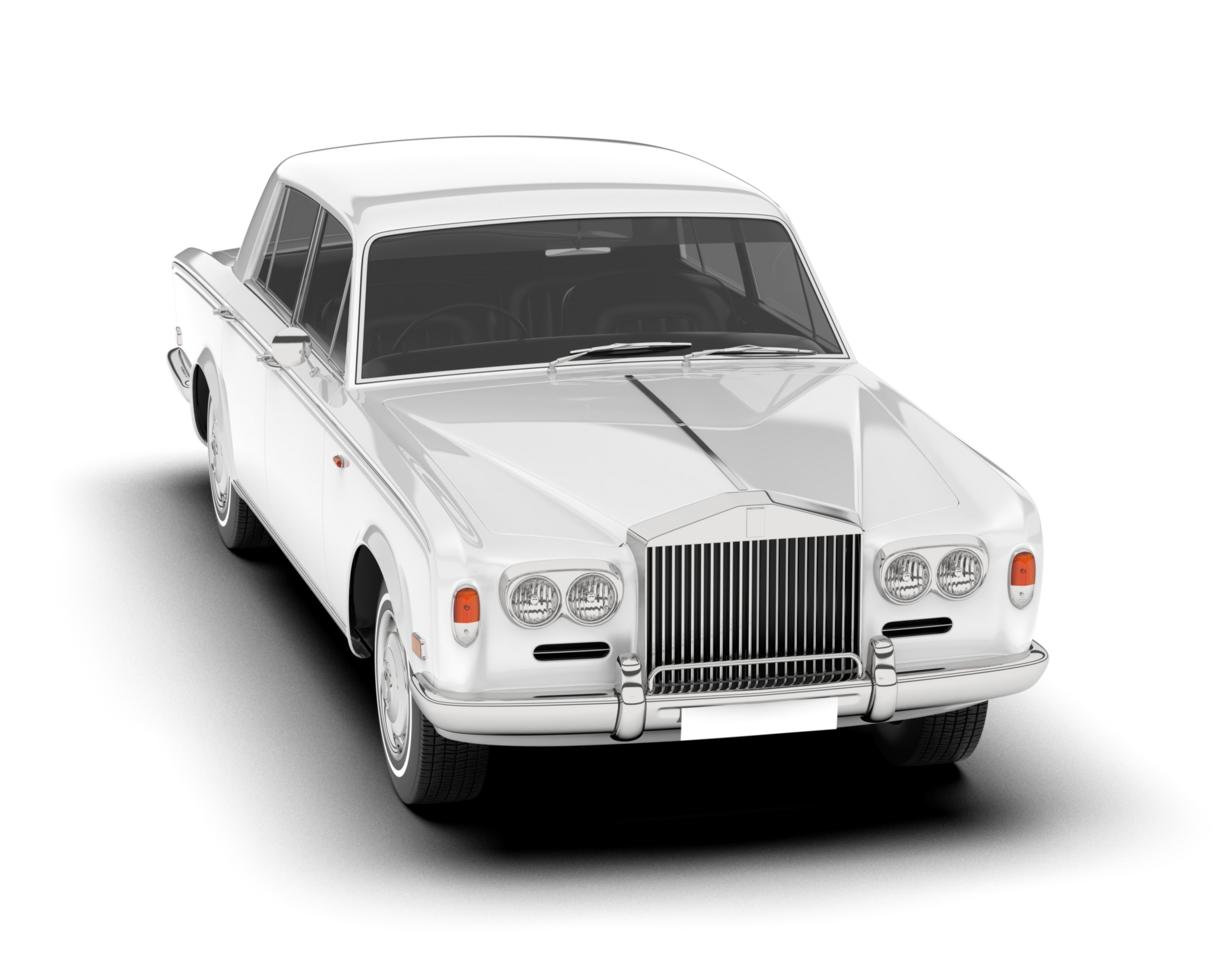 White luxury car isolated on transparent background. 3d rendering - illustration png