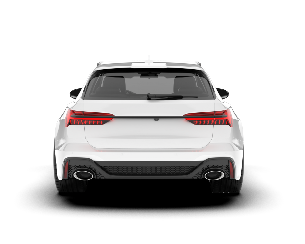 White modern car isolated on transparent background. 3d rendering - illustration png