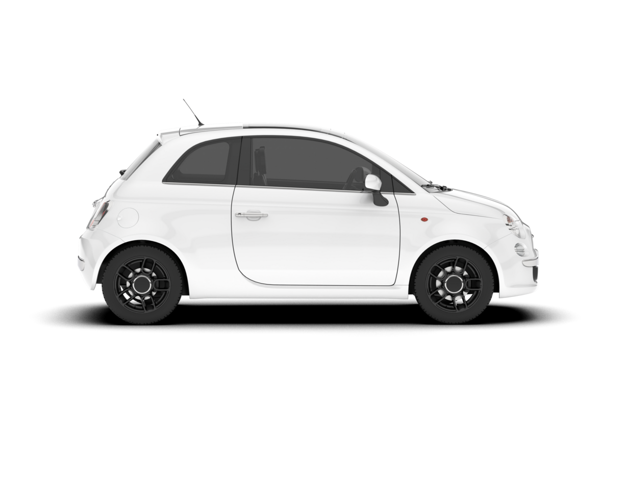 White modern car isolated on transparent background. 3d rendering - illustration png