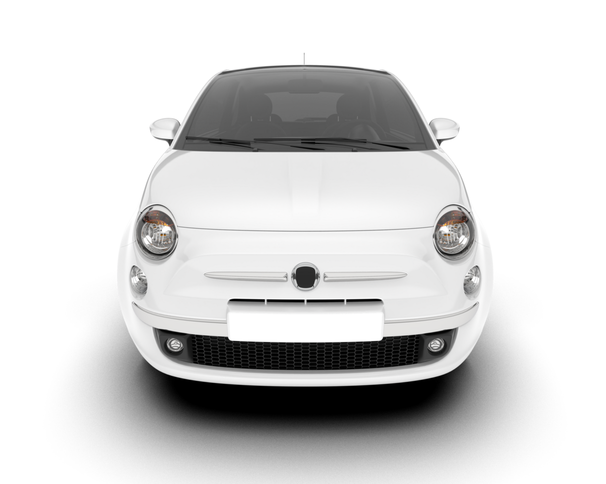 White modern car isolated on transparent background. 3d rendering - illustration png
