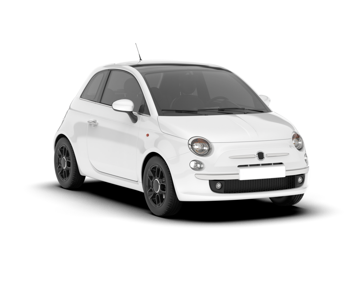 White modern car isolated on transparent background. 3d rendering - illustration png