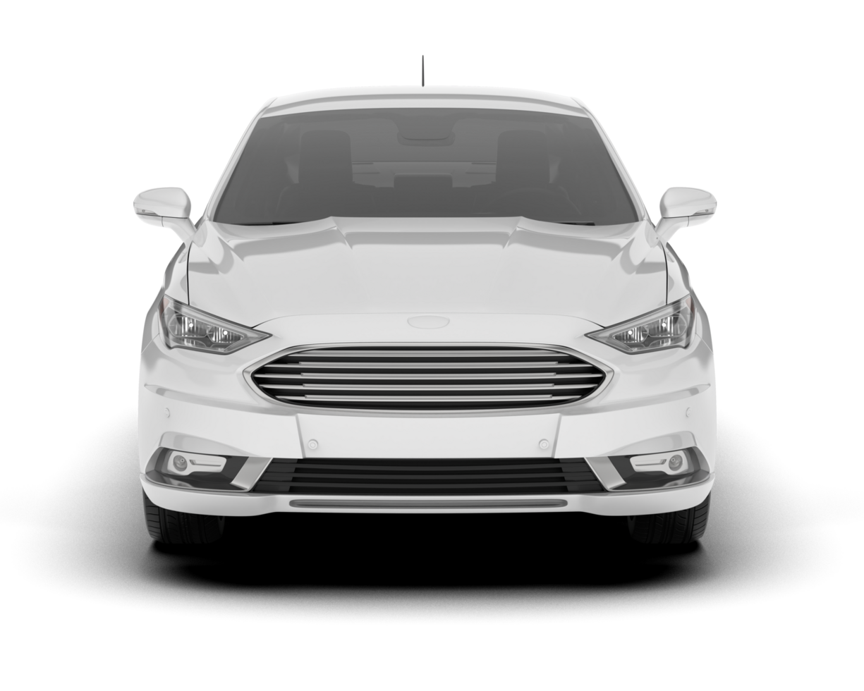 White modern car isolated on transparent background. 3d rendering - illustration png