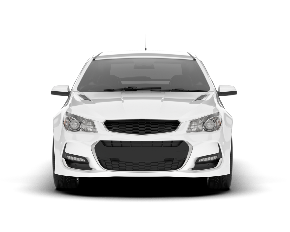 White modern car isolated on transparent background. 3d rendering - illustration png