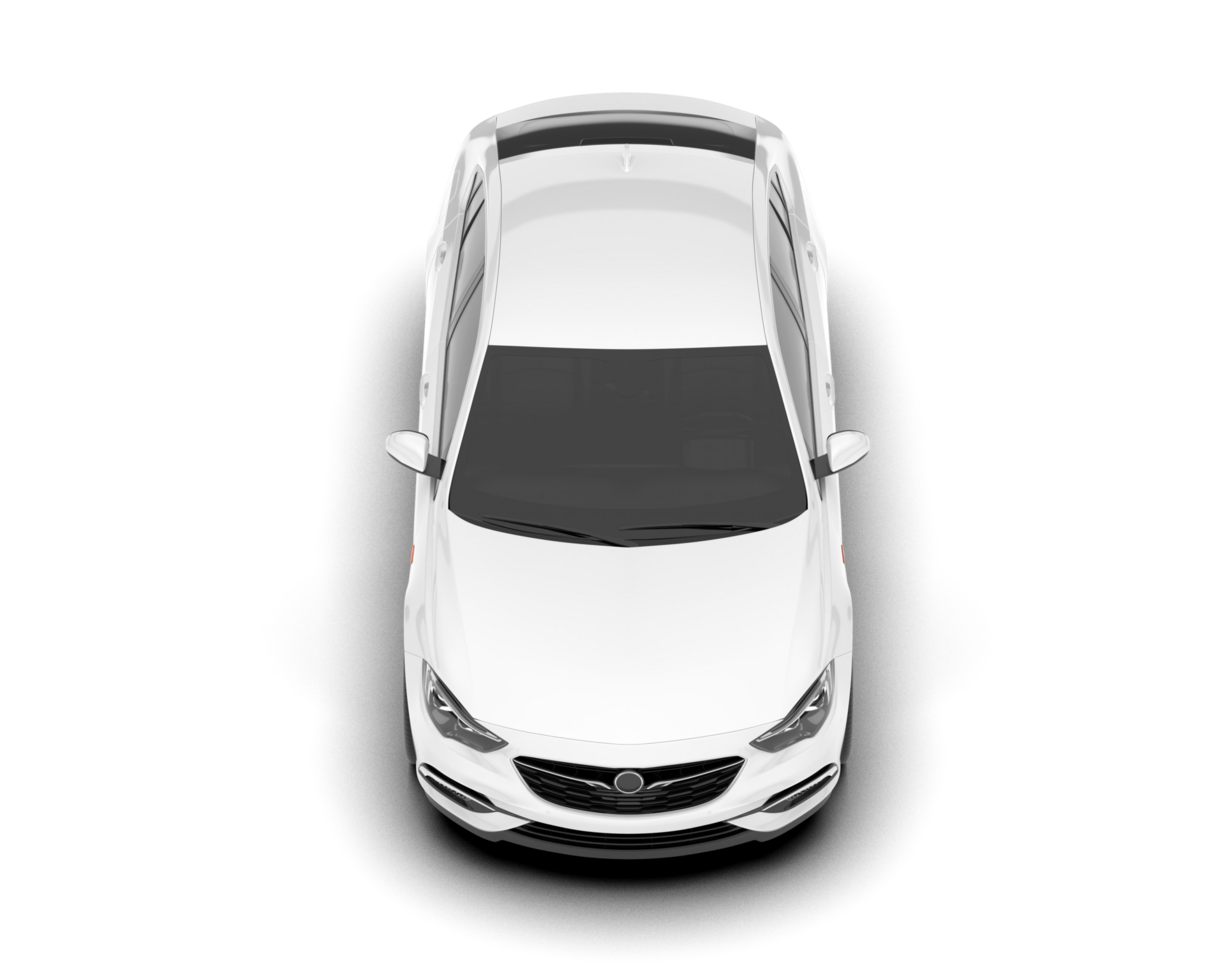 White modern car isolated on transparent background. 3d rendering - illustration png