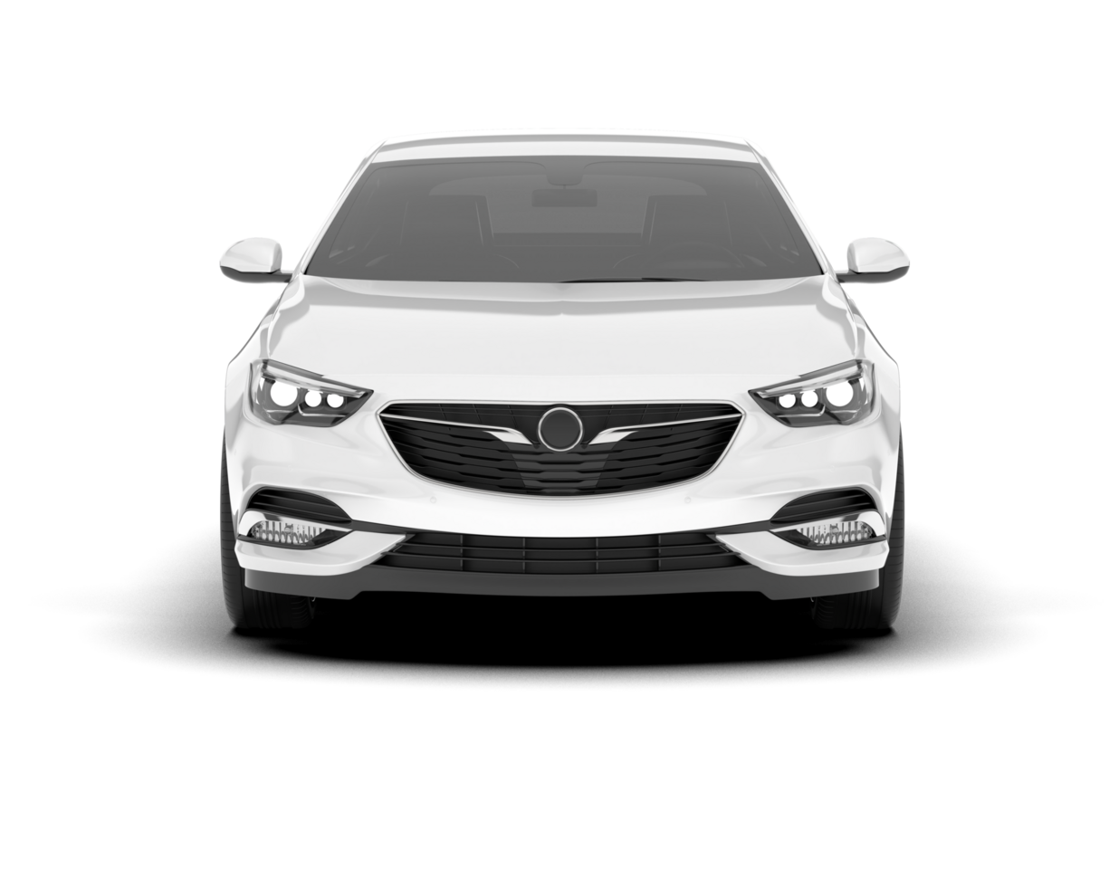 White modern car isolated on transparent background. 3d rendering - illustration png