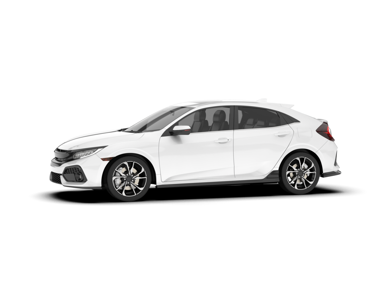 White modern car isolated on transparent background. 3d rendering - illustration png