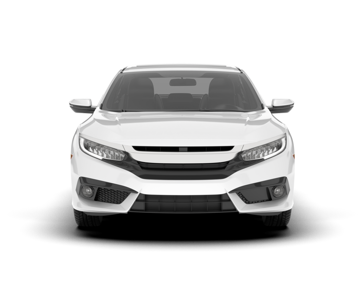 White modern car isolated on transparent background. 3d rendering - illustration png