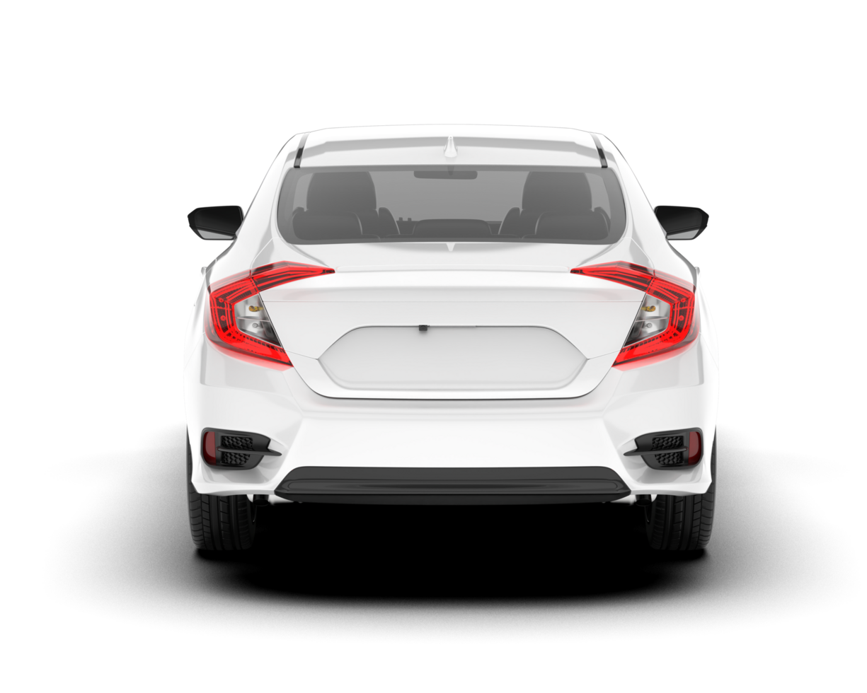 White modern car isolated on transparent background. 3d rendering - illustration png
