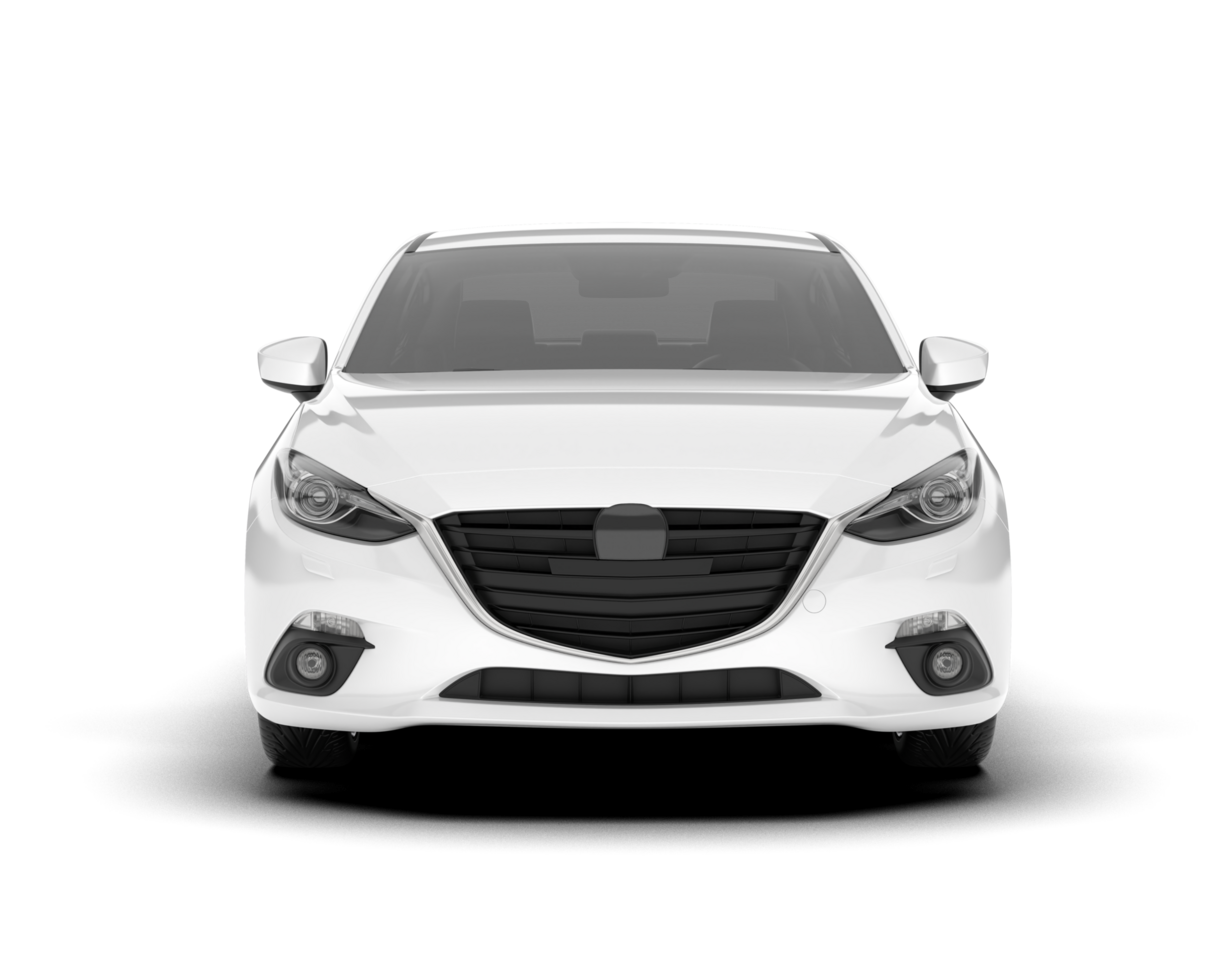 White modern car isolated on transparent background. 3d rendering - illustration png