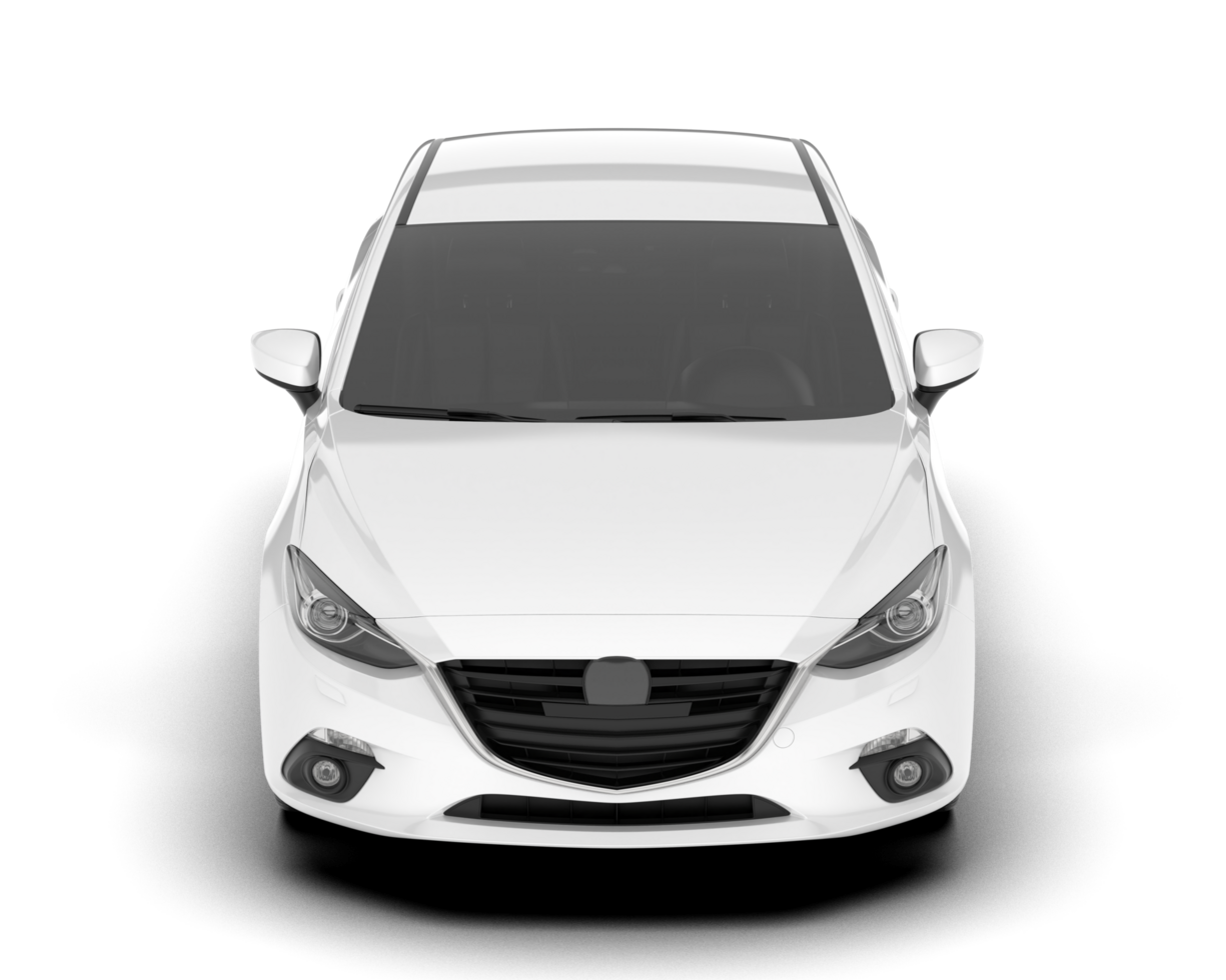 White modern car isolated on transparent background. 3d rendering - illustration png