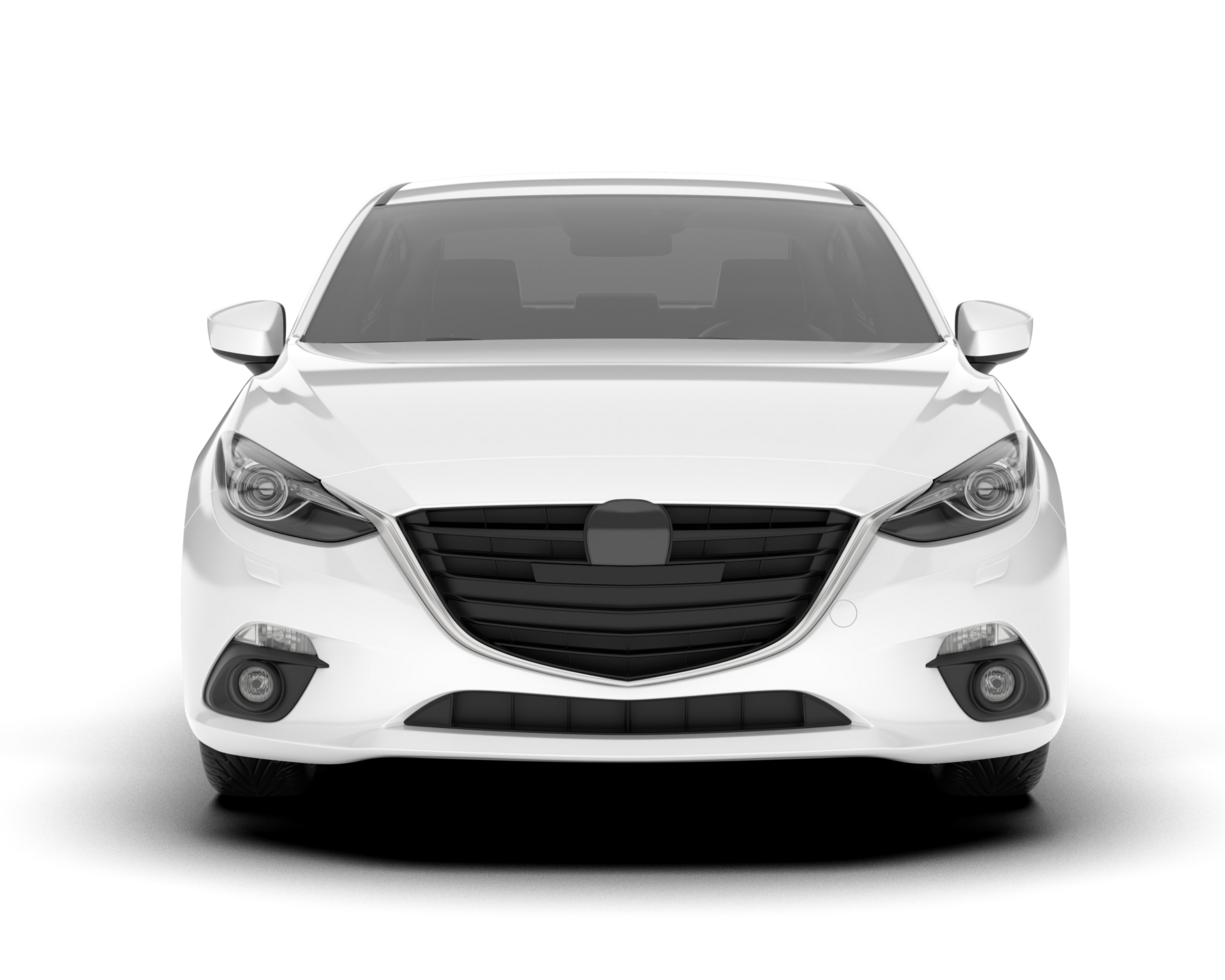 White modern car isolated on transparent background. 3d rendering - illustration png