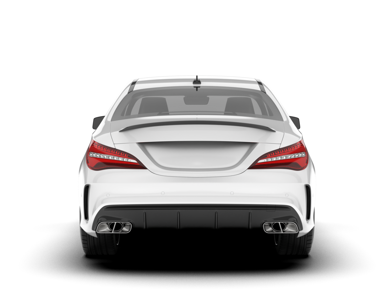 White modern car isolated on transparent background. 3d rendering - illustration png