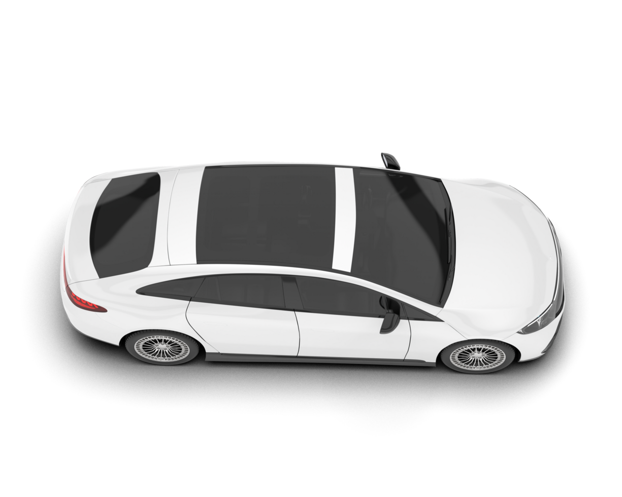 White modern car isolated on transparent background. 3d rendering - illustration png