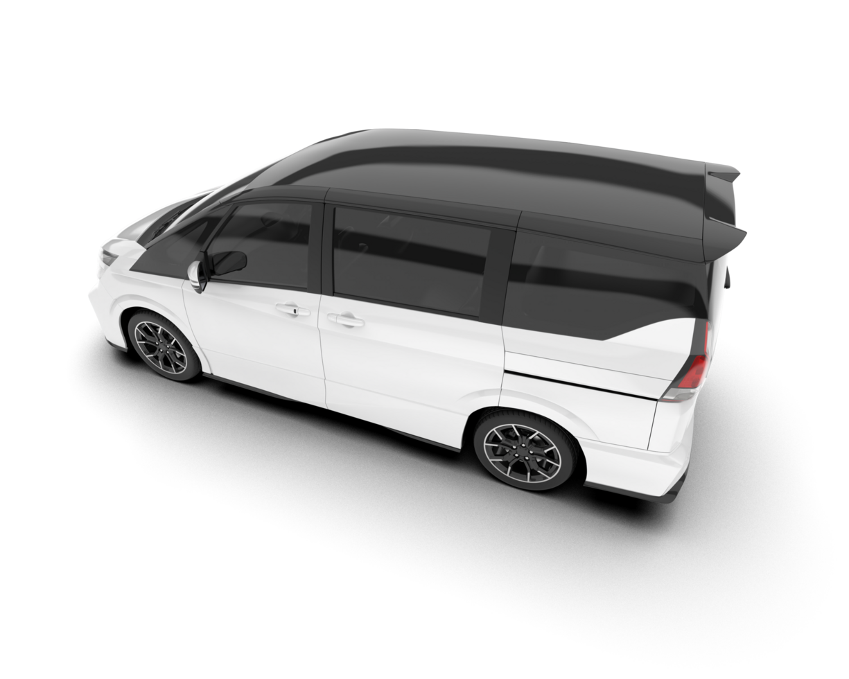 White modern car isolated on transparent background. 3d rendering - illustration png