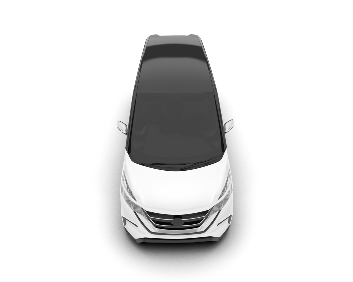 White modern car isolated on transparent background. 3d rendering - illustration png