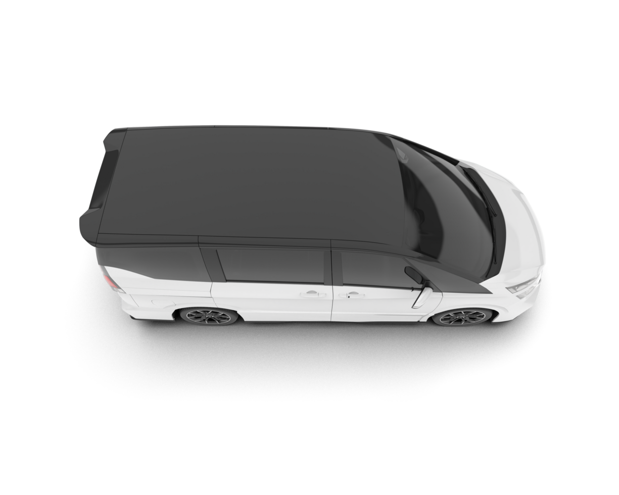 White modern car isolated on transparent background. 3d rendering - illustration png