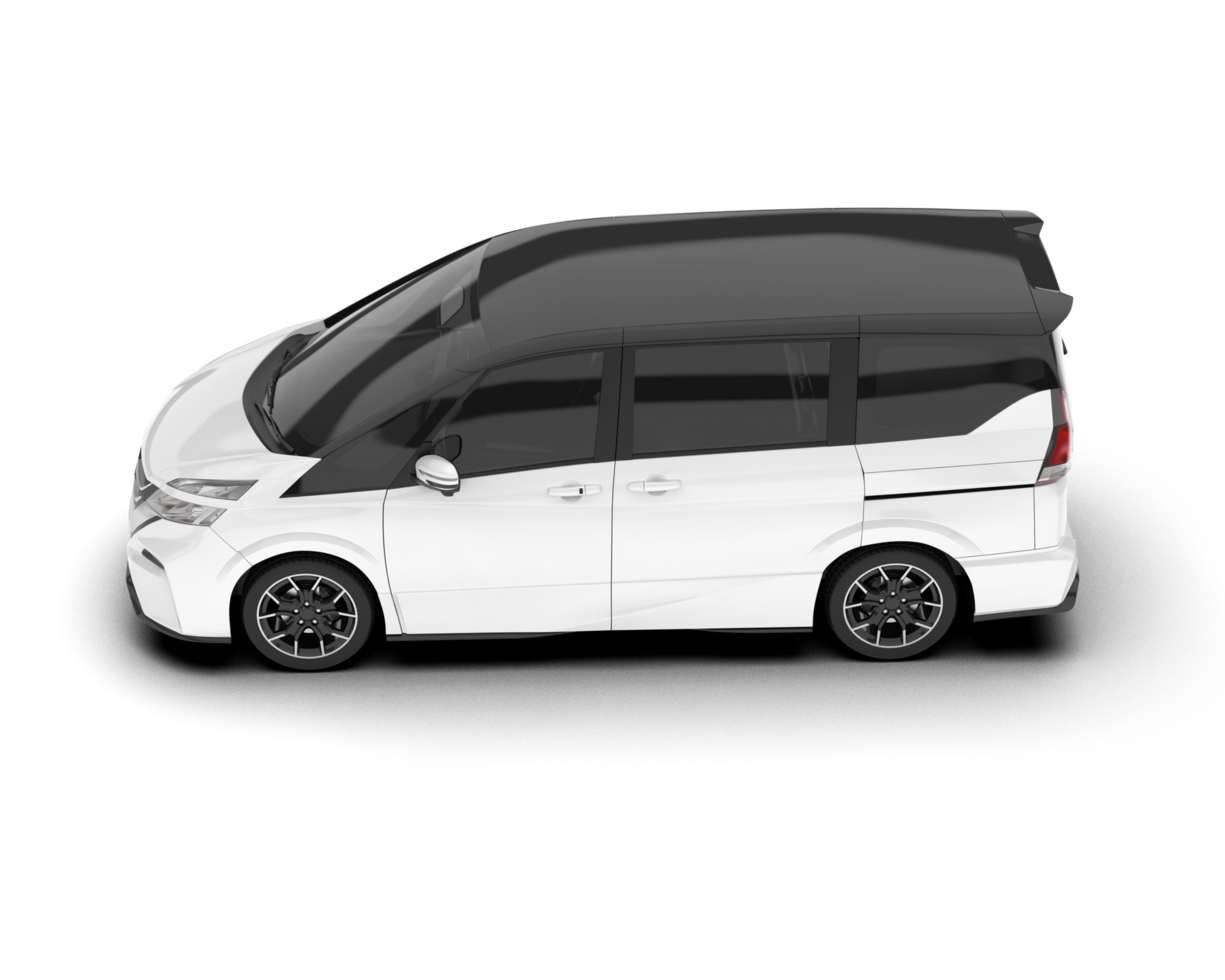 White modern car isolated on transparent background. 3d rendering - illustration png