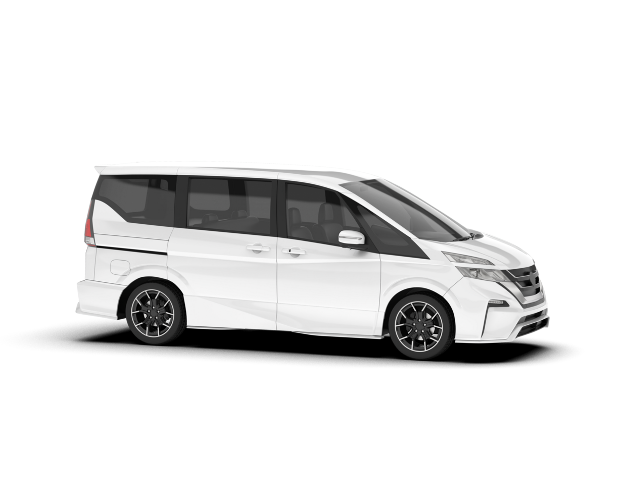 White modern car isolated on transparent background. 3d rendering - illustration png