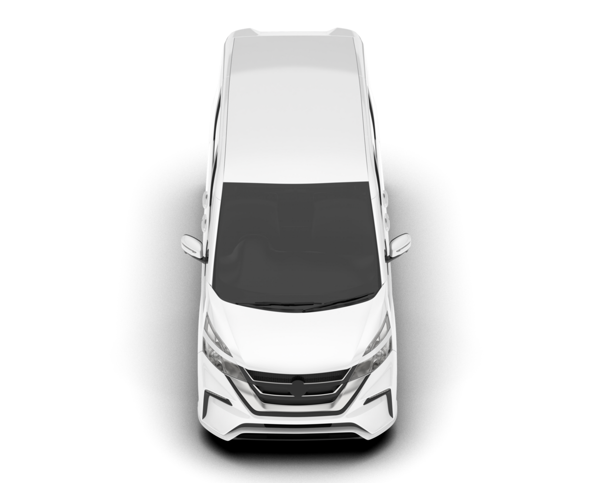 White modern car isolated on transparent background. 3d rendering - illustration png