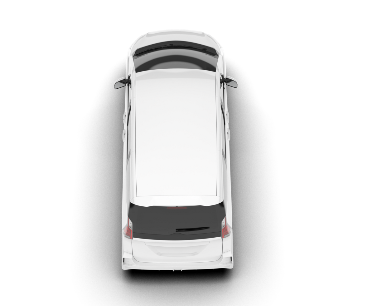 White modern car isolated on transparent background. 3d rendering - illustration png