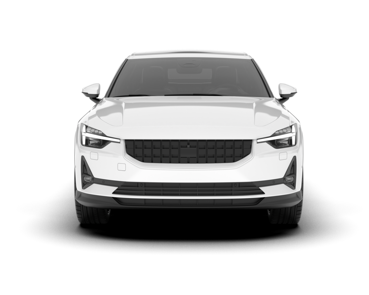 White modern car isolated on transparent background. 3d rendering - illustration png