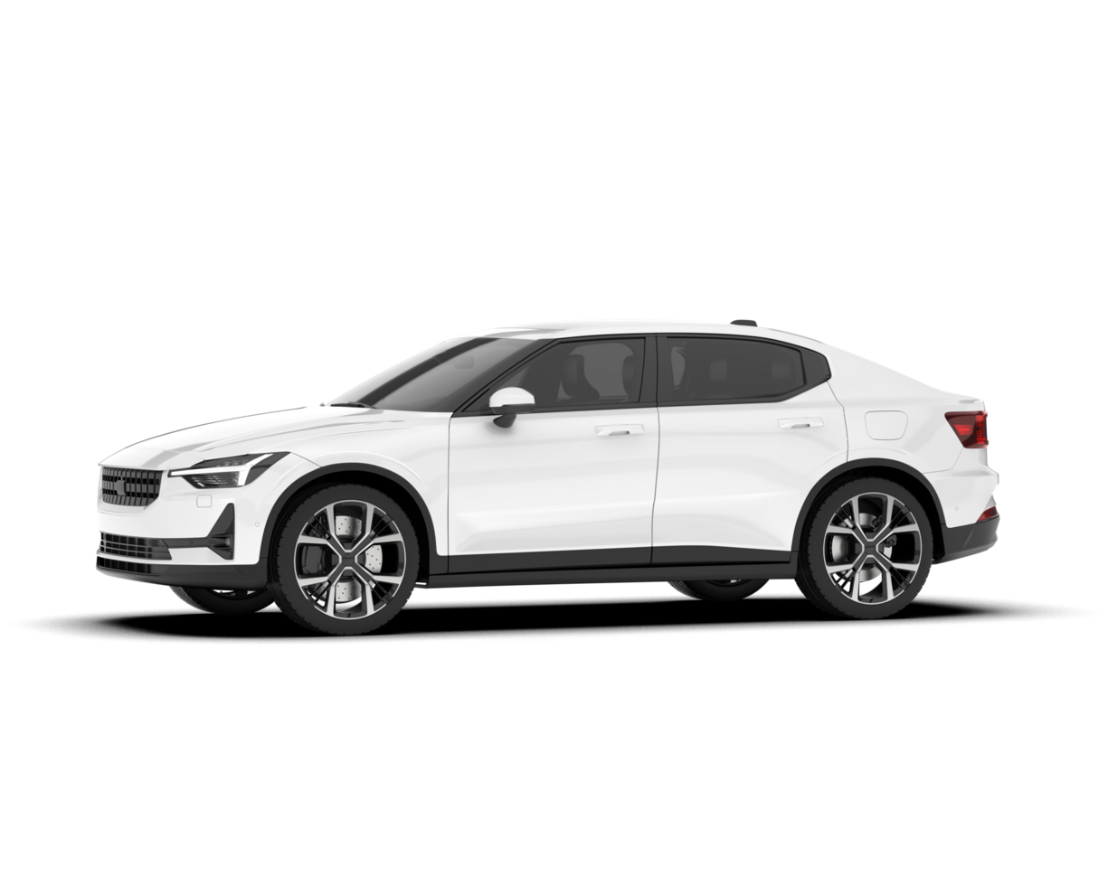 White modern car isolated on transparent background. 3d rendering - illustration png