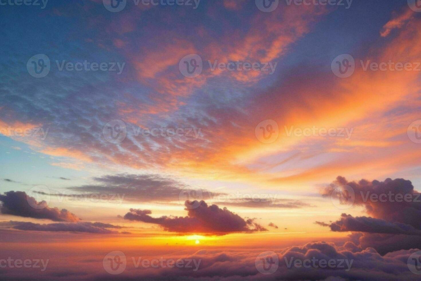 Cloudy sky at sunrise background. AI Generative Pro Photo