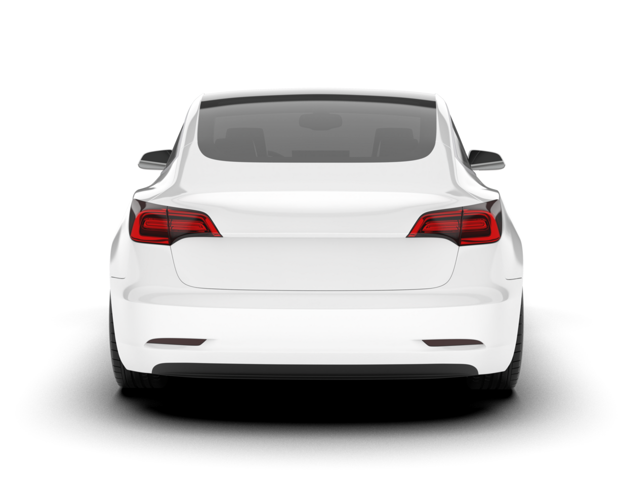 White modern car isolated on transparent background. 3d rendering - illustration png