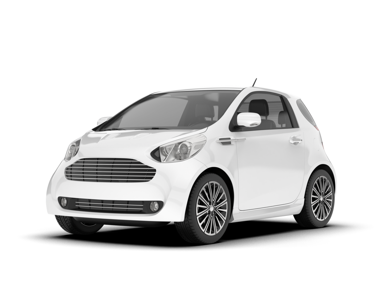 White modern car isolated on transparent background. 3d rendering - illustration png