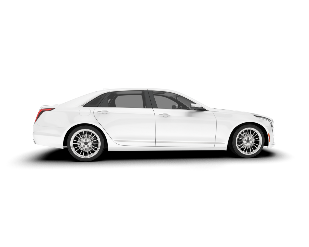 White city car isolated on transparent background. 3d rendering - illustration png