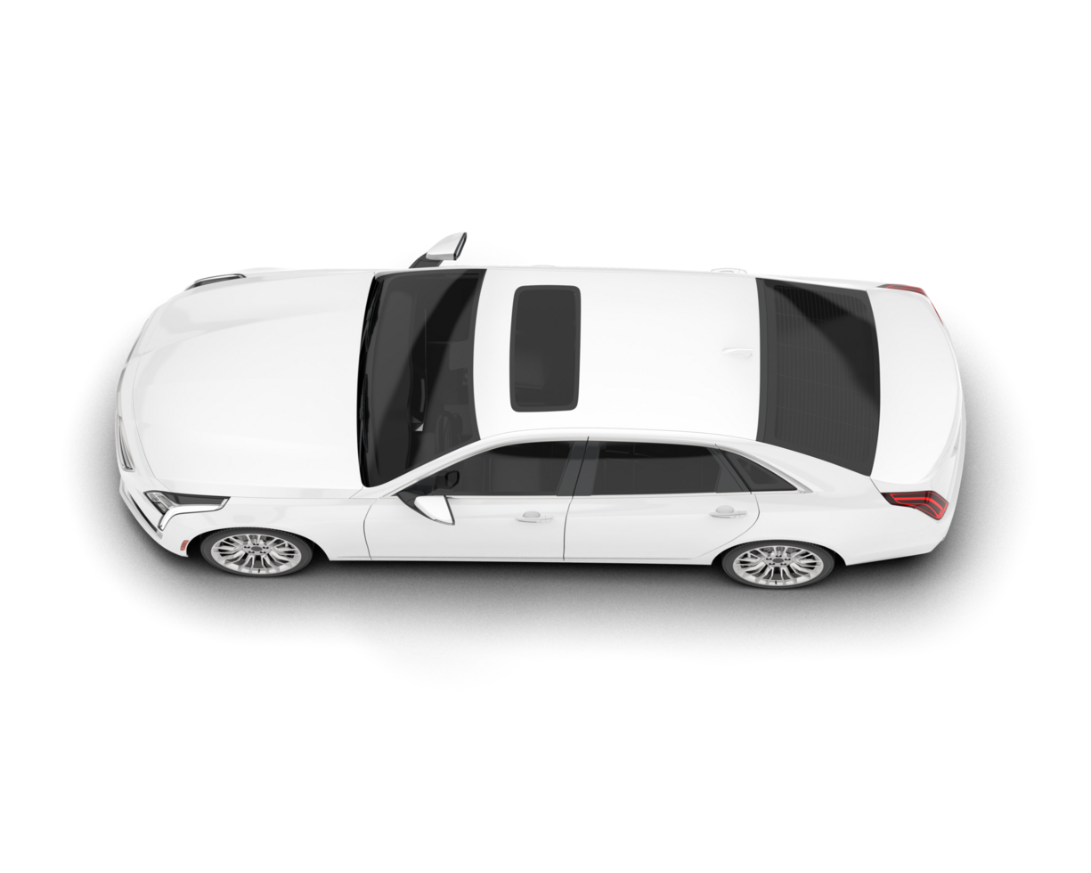 White city car isolated on transparent background. 3d rendering - illustration png