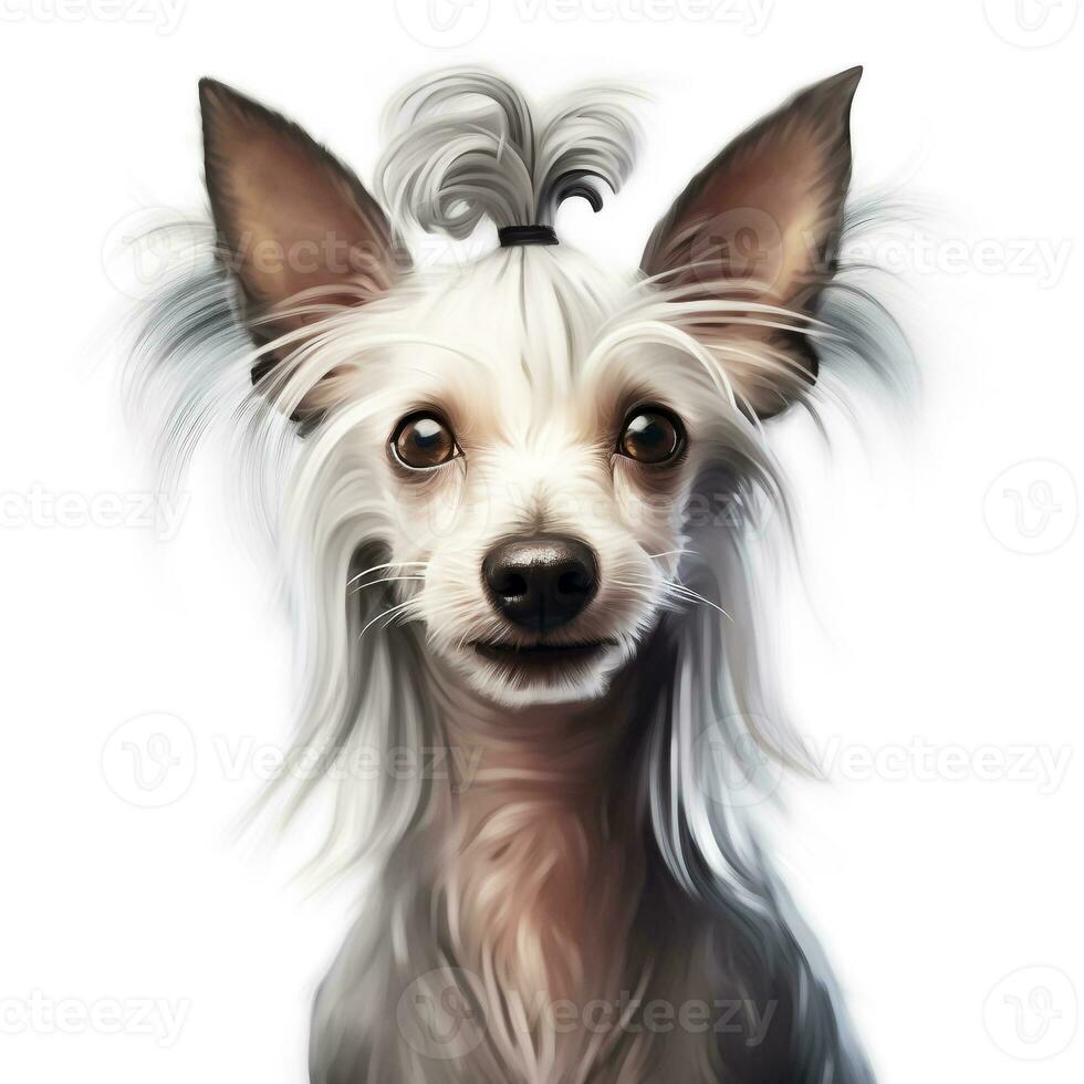 Abstract Dog Puppy Watercolor Art Portrait Colorful White Background AI Generative photo