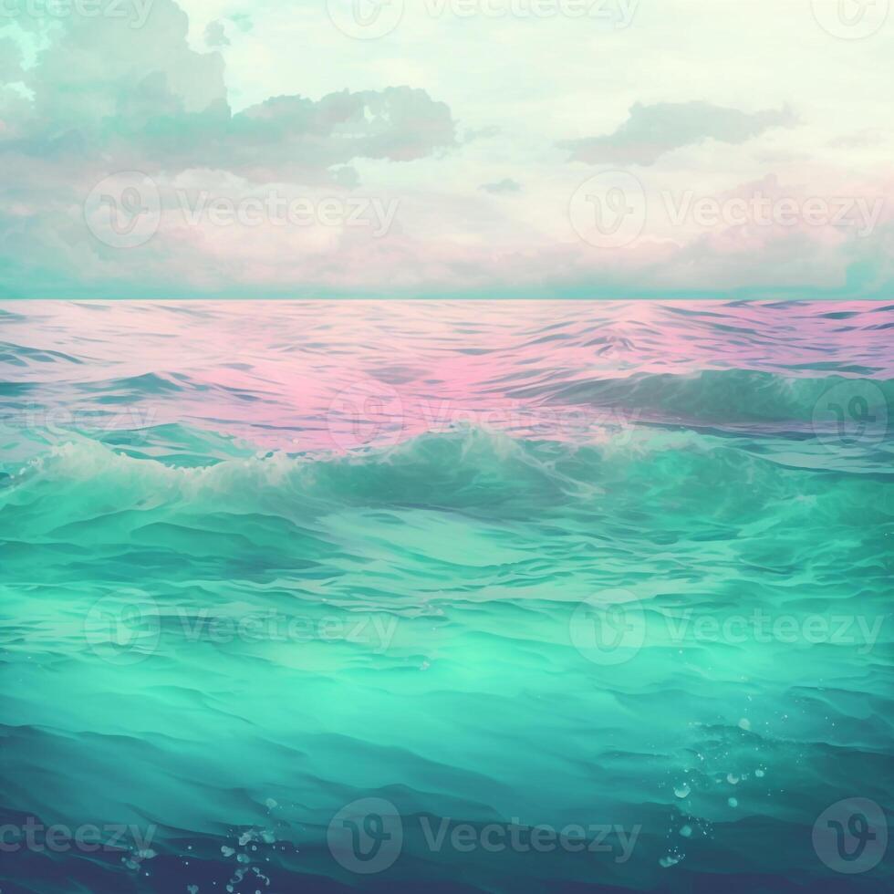 Abstract Wave Ocean Sea Watercolor Background photo