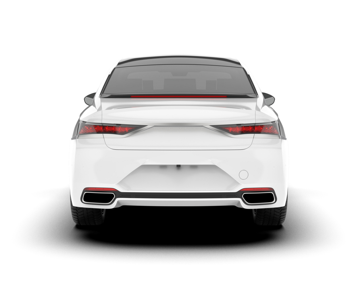 White city car isolated on transparent background. 3d rendering - illustration png