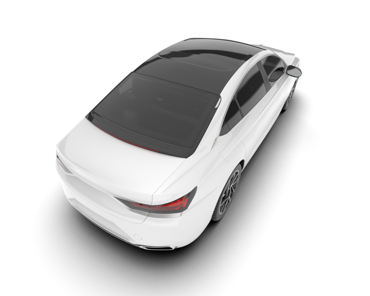 blanc ville voiture isolé sur transparent Contexte. 3d le rendu - illustration png