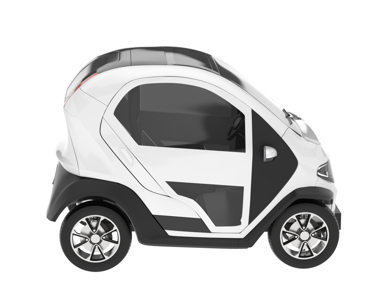 White city car isolated on transparent background. 3d rendering - illustration png