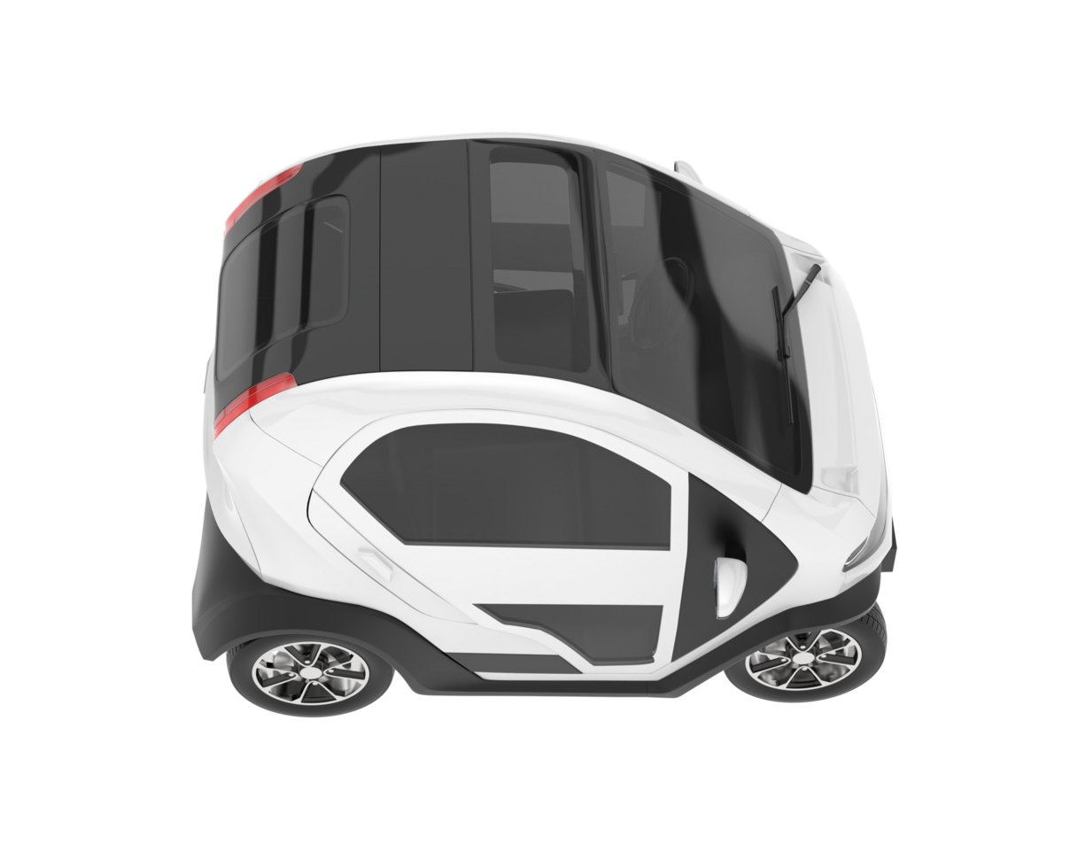 White city car isolated on transparent background. 3d rendering - illustration png