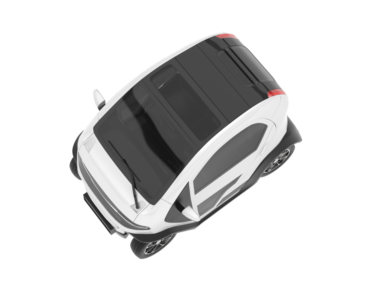 White city car isolated on transparent background. 3d rendering - illustration png