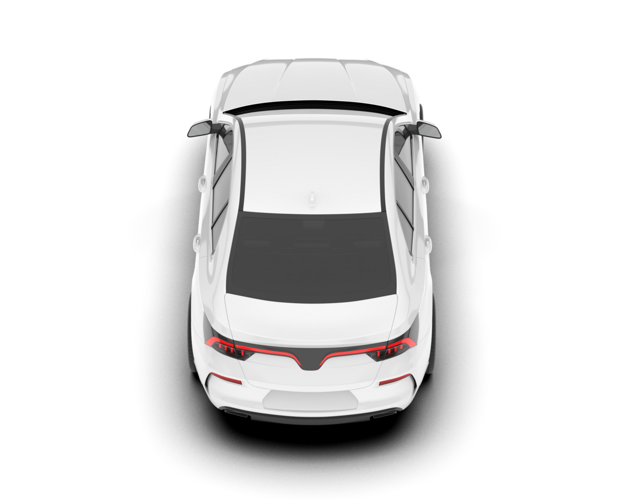 blanc ville voiture isolé sur transparent Contexte. 3d le rendu - illustration png