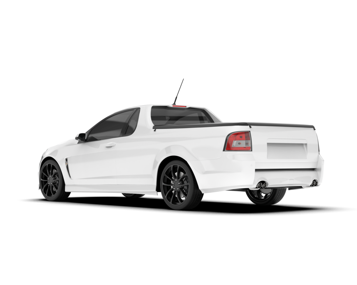 White city car isolated on transparent background. 3d rendering - illustration png