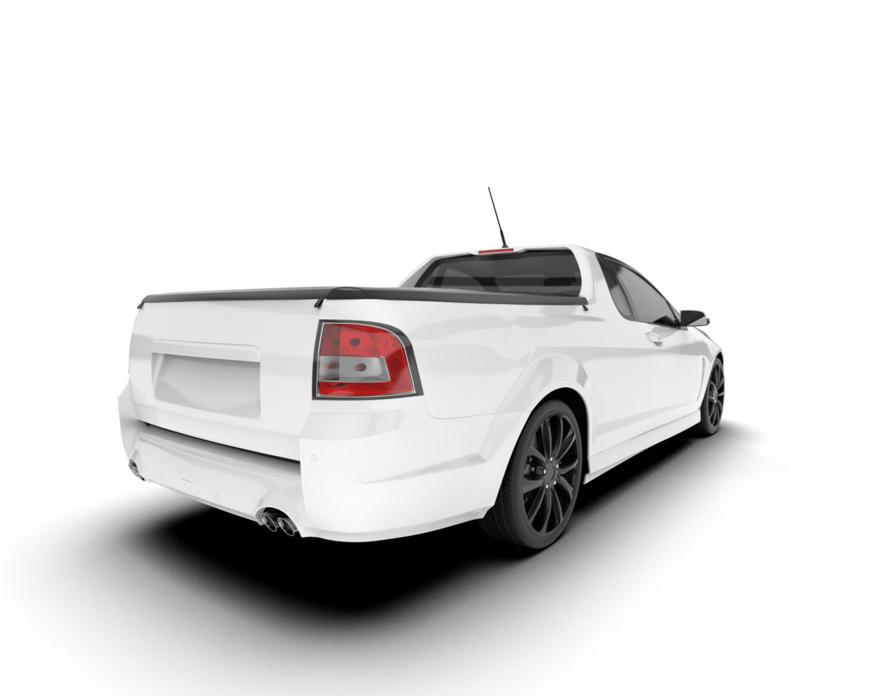 White city car isolated on transparent background. 3d rendering - illustration png