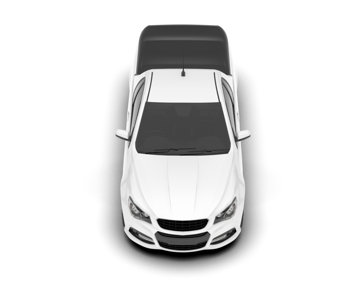 White city car isolated on transparent background. 3d rendering - illustration png