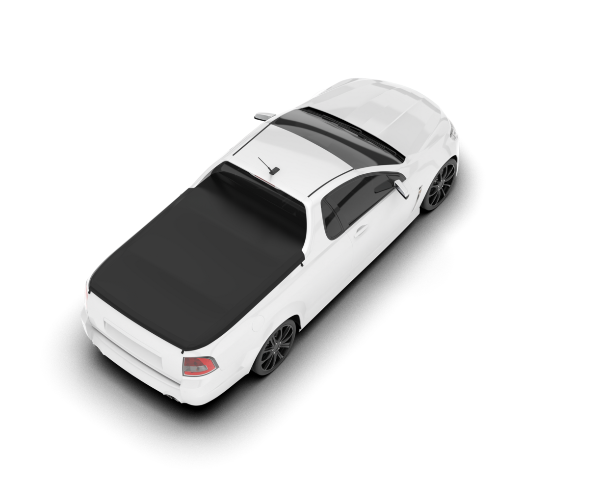 White city car isolated on transparent background. 3d rendering - illustration png