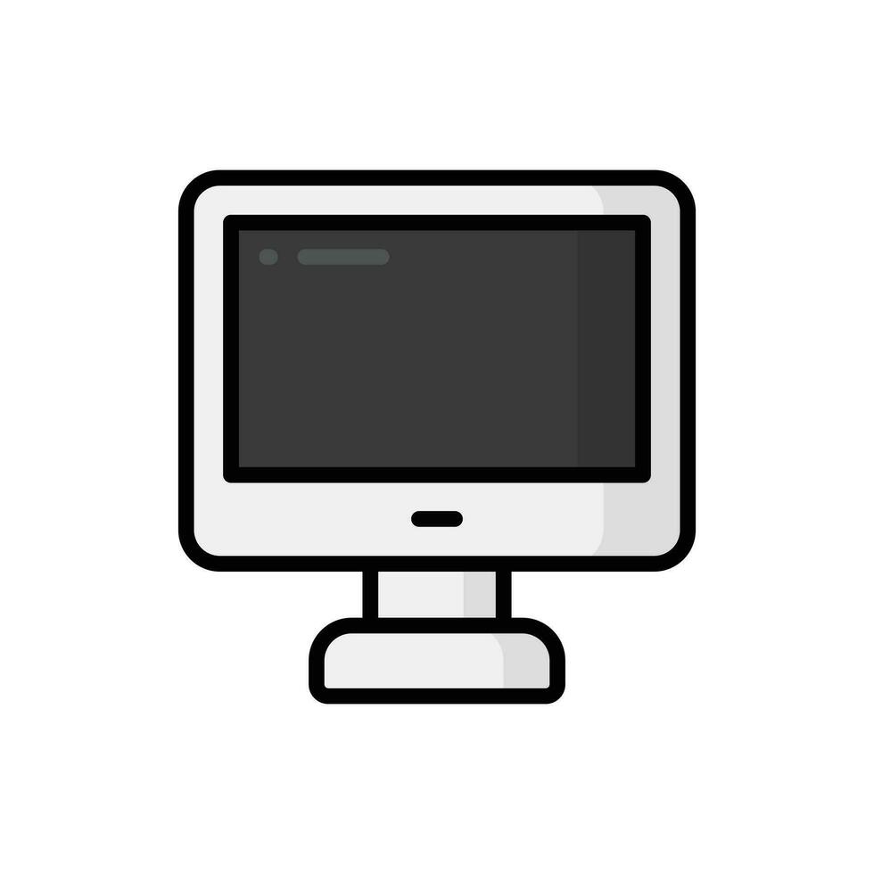 Computer Cartoon Vector Icon Illustration. Technology Icon Concept Isolated Premium Vector. Flat Cartoon Style