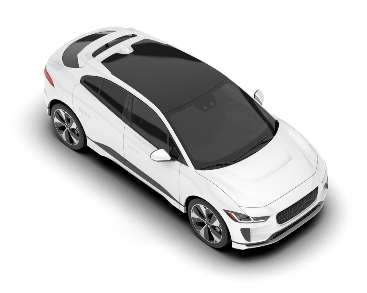 blanc ville voiture isolé sur transparent Contexte. 3d le rendu - illustration png